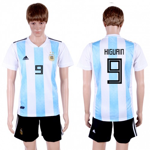 Argentina #9 Higuain Home Soccer Country Jersey - Click Image to Close